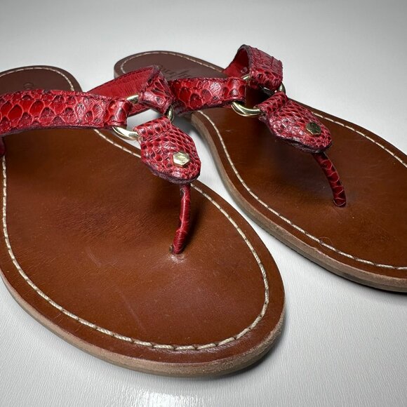 Cole Haan Snake Embossed Sandals Red Women's Size 8B - Picture 3 of 6